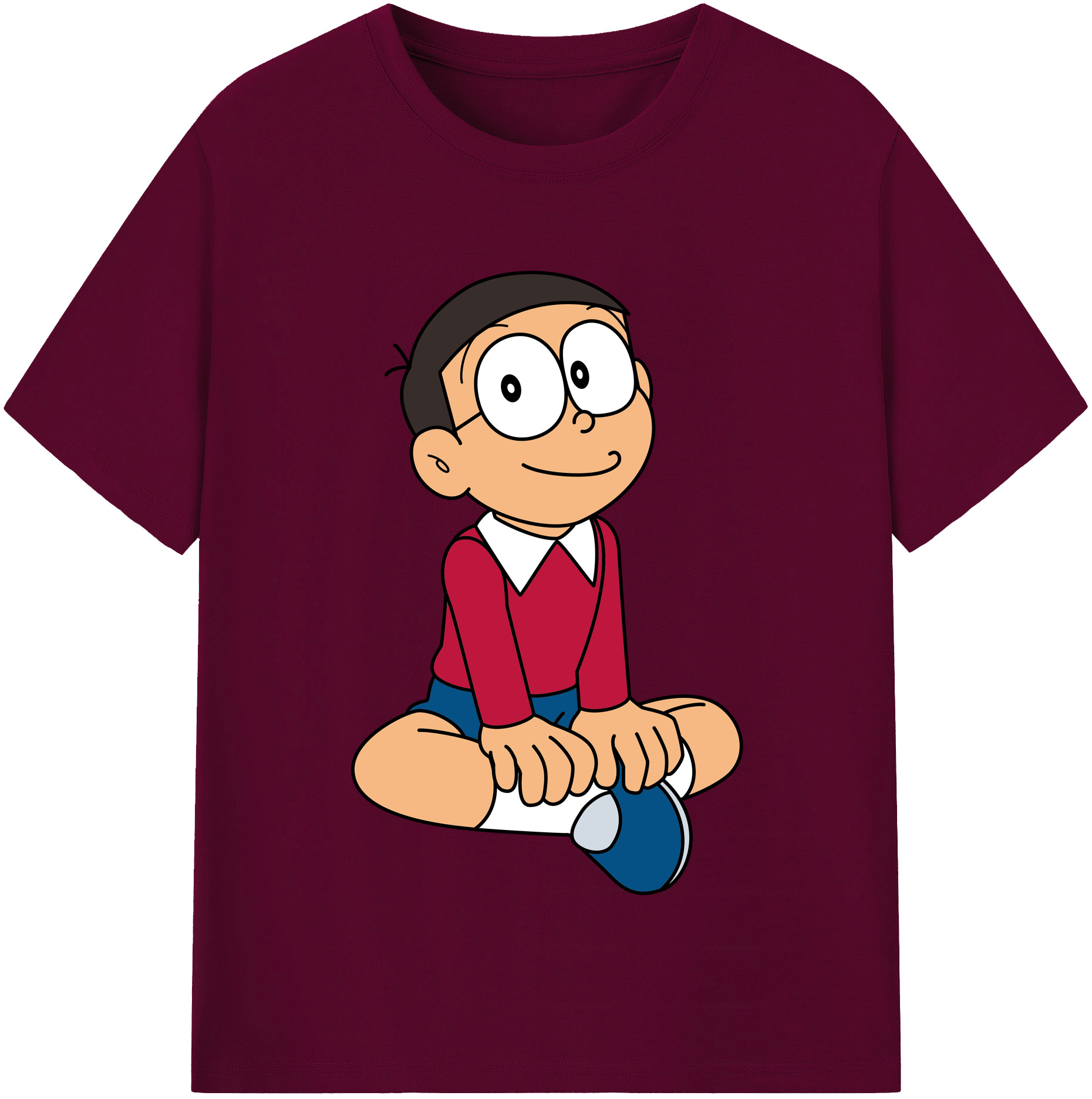 （画像用） ドラえもん 野比 のび太 Doraemon Nobita Nobi レディースカジュアルプリントTシャツ（綿100％）